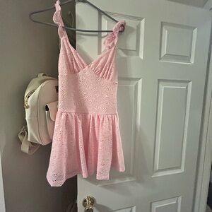 Pink Lace romper dress